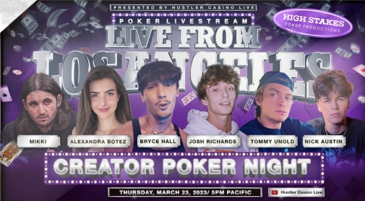 【EV撲克】Hustler Casino Live 宣布第二轮创作者之夜