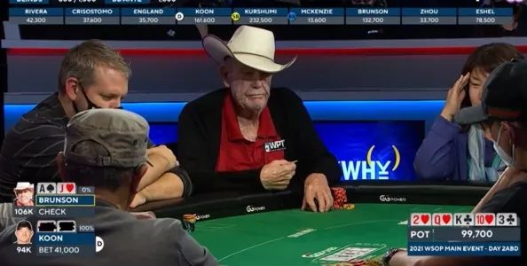 【EV撲克】牌局分析：Doyle Brunson在WSOP主赛事中冷漠的弃掉顺子