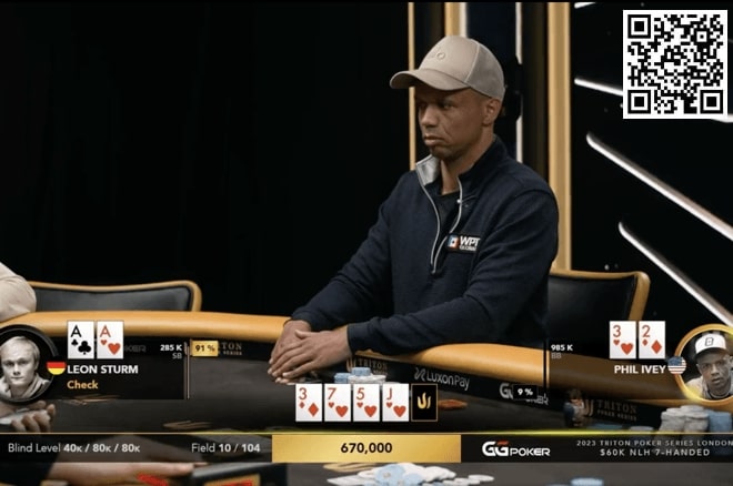 【EV撲克】Phil Ivey用杂色23击败AA，淘汰2023WSOP金手链得主