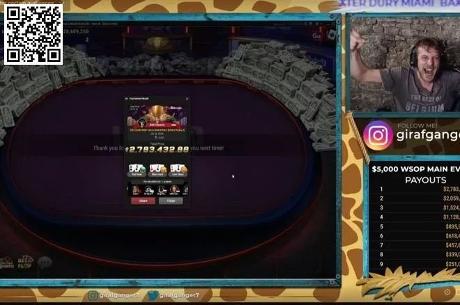 【EV撲克】简讯 | 中国选手Li Yagen在史上最大WSOP线上主赛获得亚军，奖金近1500万