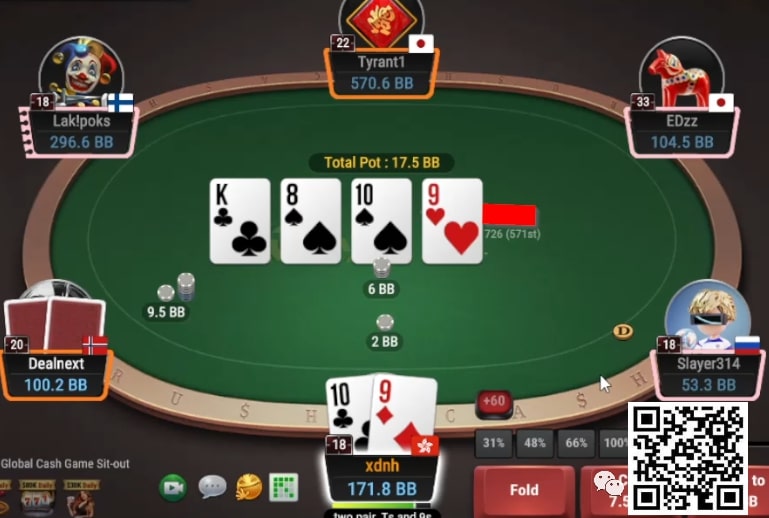 【EV撲克】牌局分析：没法摊牌时不bluff，可以摊牌时乱bluff