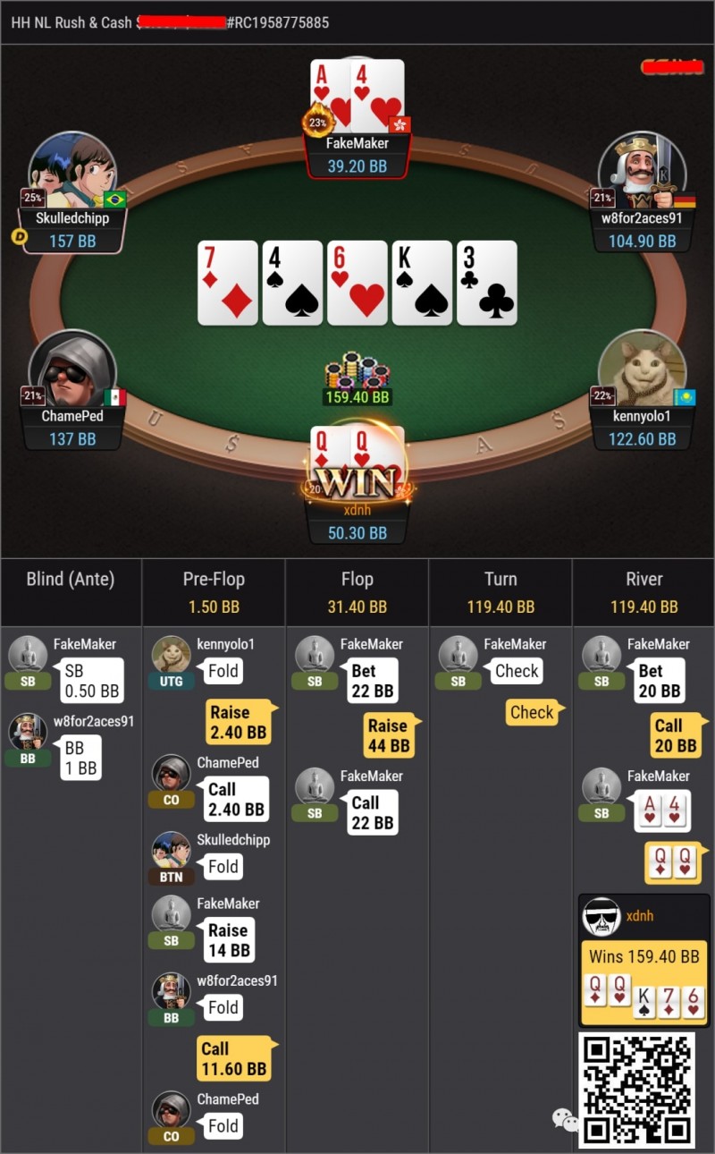 【EV撲克】牌局分析：NL10练习场——QQ 3bet pot