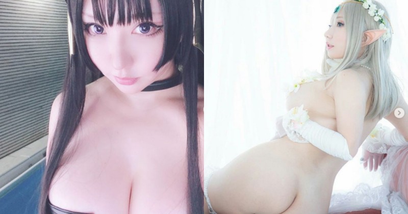 工口度大開的美體coser！「白嫩美尻」大膽露出，完全不怕人拍！