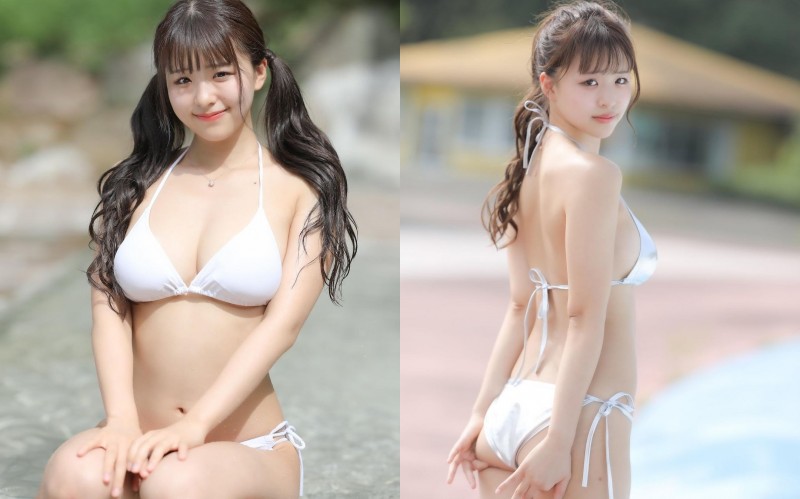 童顏巨乳萌奶妹「太田和さくら」純白比基尼乳波蕩漾　核彈級雙乳彷彿隨時要炸出來