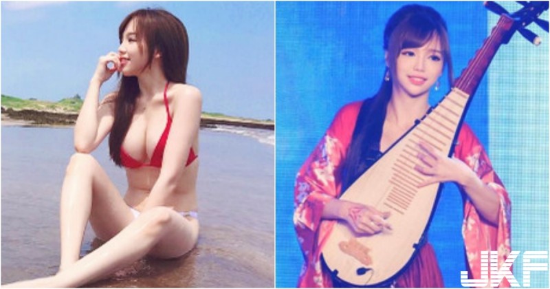 台灣「國樂美少女」！海邊戲水宛如仙女下凡！「波濤洶湧」的畫面好厲害！