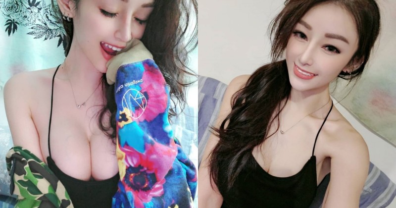 這細肩帶太狂！「白嫩巨乳正妹」豐滿程度太霸氣，連小鹿都把臉塞到雪白溝溝裡⋯⋯
