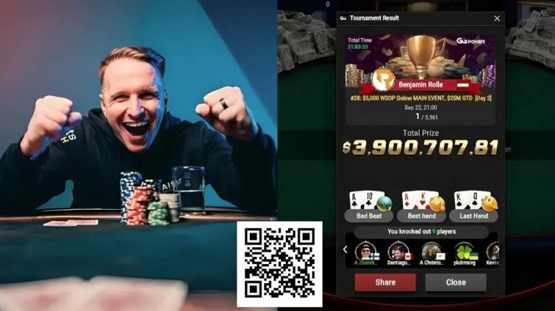 【EV撲克】WSOP线上主赛冠军复盘，解析FT前的口袋4关键手牌！