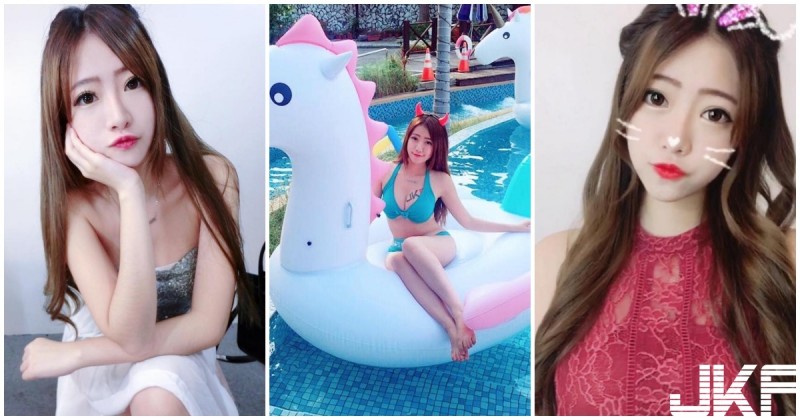 「國光正妹」水中騎獨角獸！火辣視角「美腿全都露」，猛到讓人受不了…