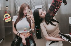 【EV女孩】正妹出國攜帶「巨大南半球」，低胸上衣「乳形狀」被勒緊，手提行李超重啦！